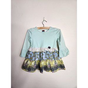 Matilda Jane girls size 6 blue tunic vintage Marjorine Top grey lace